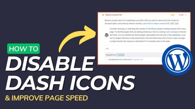 How to Turn Off Dashicons in WordPress (dashicons.min.css) & Speed Up Blog Loading Times