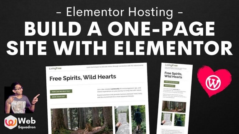Create a single-page website using Elementor hosting for environmental topics. WordPress tutorial for creating a nature-themed web page.