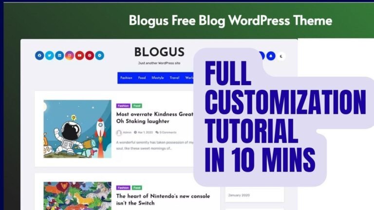 Tutorial on customizing the Free Blogus WordPress theme for your personal blog.