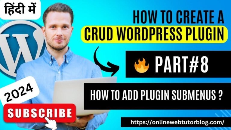 🔥 Learn how to develop a CRUD WordPress plugin in Hindi and add plugin sub-menus to the admin. #wordpressplugin
