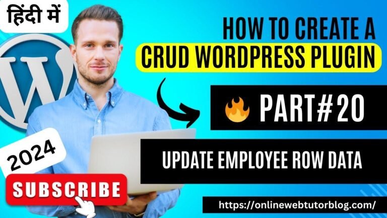 🔥 Learn how to develop a CRUD WordPress plugin in Hindi, including an employee data update function. #WordPressPlugin