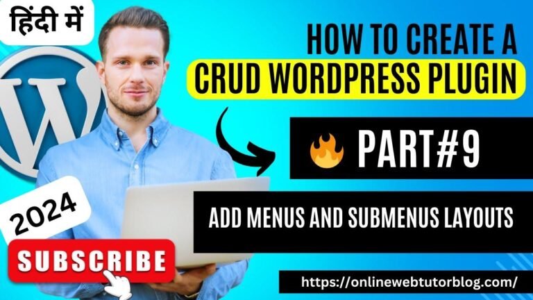 🔥 Learn how to develop CRUD WordPress plugins in Hindi, focusing on menu and sub-menu layouts. #wordpressplugin