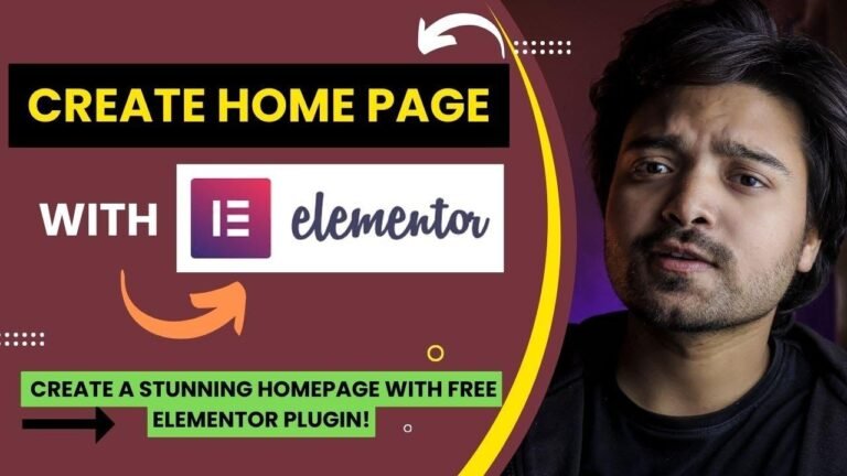 Guide to Making a Personalized Homepage on WordPress with Elementor Plugin – Easy Steps (Hindi Tutorial)