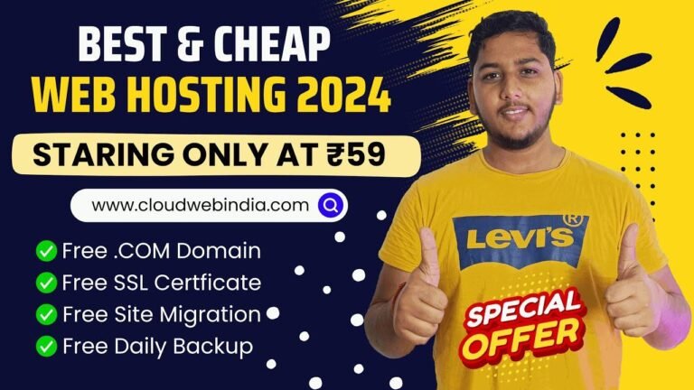 😱 Get started with the best and affordable web hosting for 2024, from just ₹59. Includes NVME SSD hosting and a free domain 🔥.