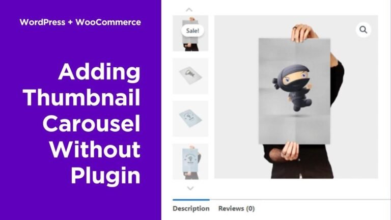 Turn your WooCommerce product thumbnails into a carousel without the need for any additional plugins.
