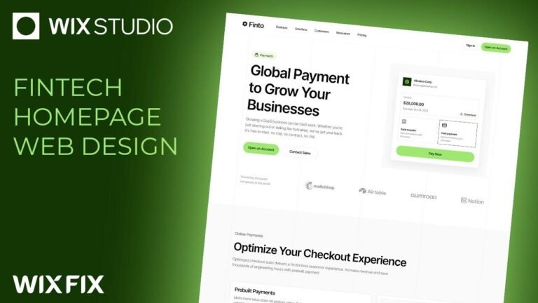 Wix Studio’s Fintech Homepage Design