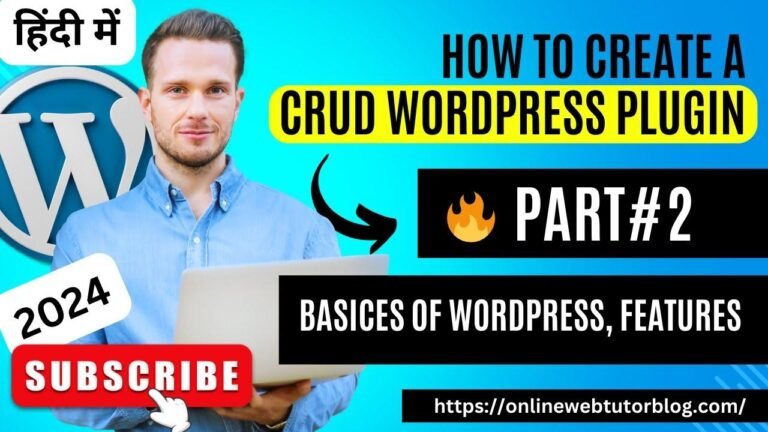 Developing a WordPress plugin for CRUD operations in Hindi, covering the basics and various features of WordPress. #wordpressplugin