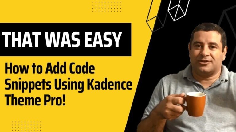 How to Add External Code Snippets with Kadence Theme Pro for Better Customization and Functionality