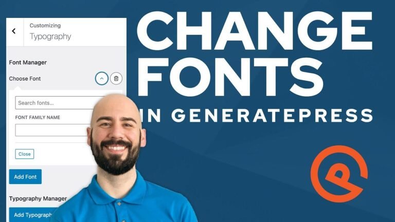 Change and set up fonts in the GeneratePress theme easily with these simple steps.