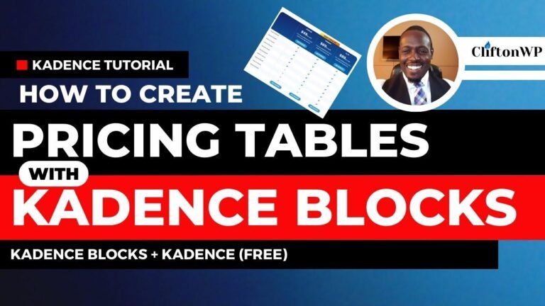 🔥[NEW GUIDE] Learn to Make Pricing Tables in WordPress using Kadence Blocks🔥