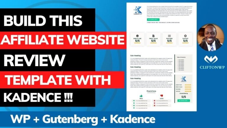 “How to make a product review template using Kadence for affiliate marketing”