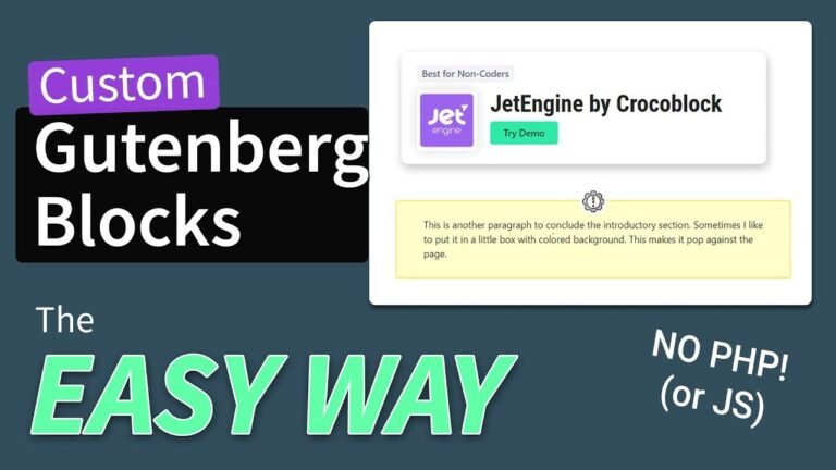 “Create custom Gutenberg blocks the easy way with LazyBlocks beginner tutorial. No need for PHP or JS. Get started now!”