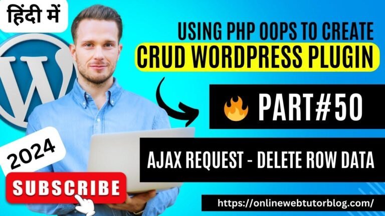 Learn how to delete WordPress data with Ajax in our Hindi WordPress CRUD Plugin Tutorials. Find out how to use the plugin to make CRUD operations easier.