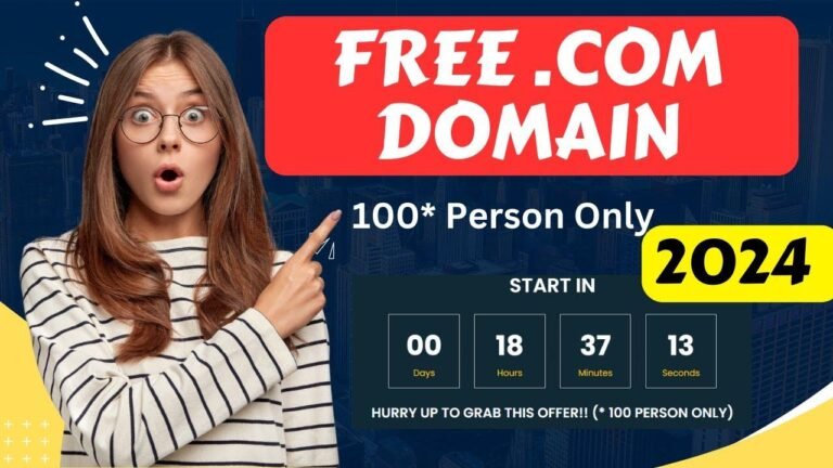 Get a free .com domain for your website in 2024! Sign up now for a free domain name and hosting.