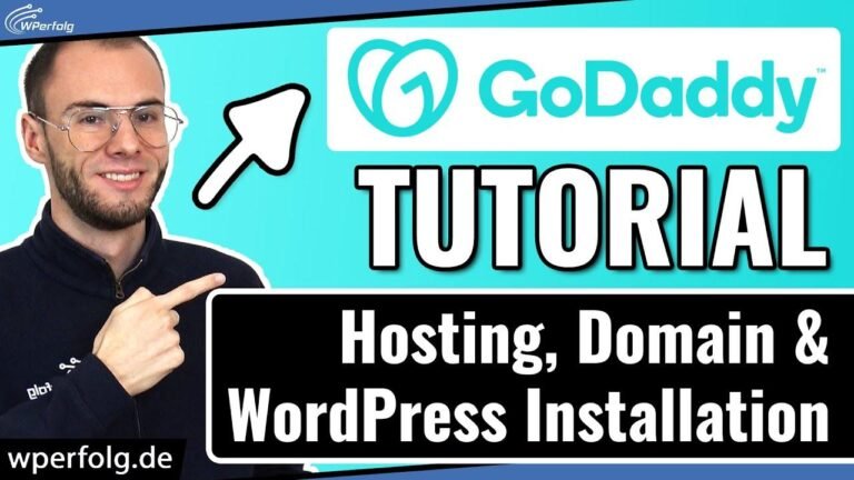 Purchase domain, set up WordPress, and host with Godaddy in 2024 (German tutorial).