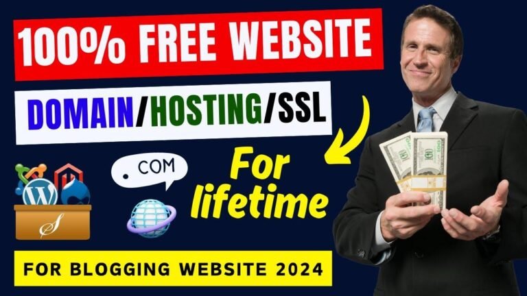 Get a .com domain for free in 2024 with a free domain name and hosting for your WordPress blog.
