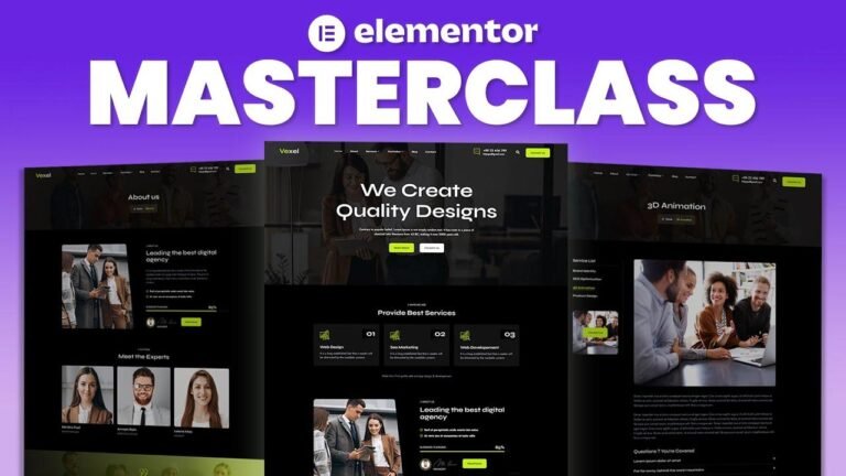 Step-by-step guide to creating a free design agency website using WordPress and Elementor for beginners in 2024.