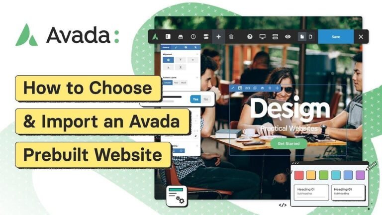 How to select and import a prebuilt Avada website for easy setup.